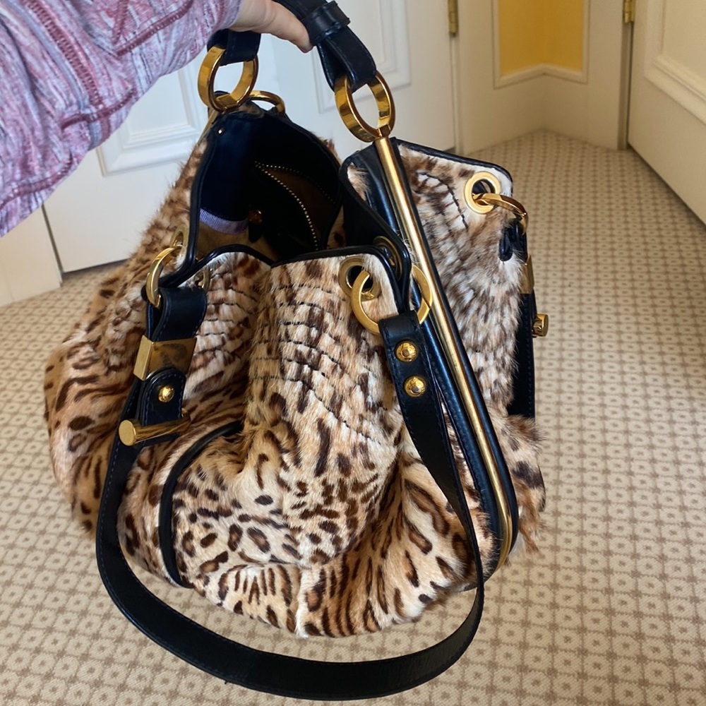 Jimmy Choo leopard print calf hair ALEX bag - Picture 7 of 10